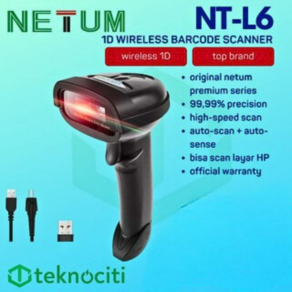 NETUM L6 AutoScan Wireless Barcode Scanner - Long Range Scan HP PC Display