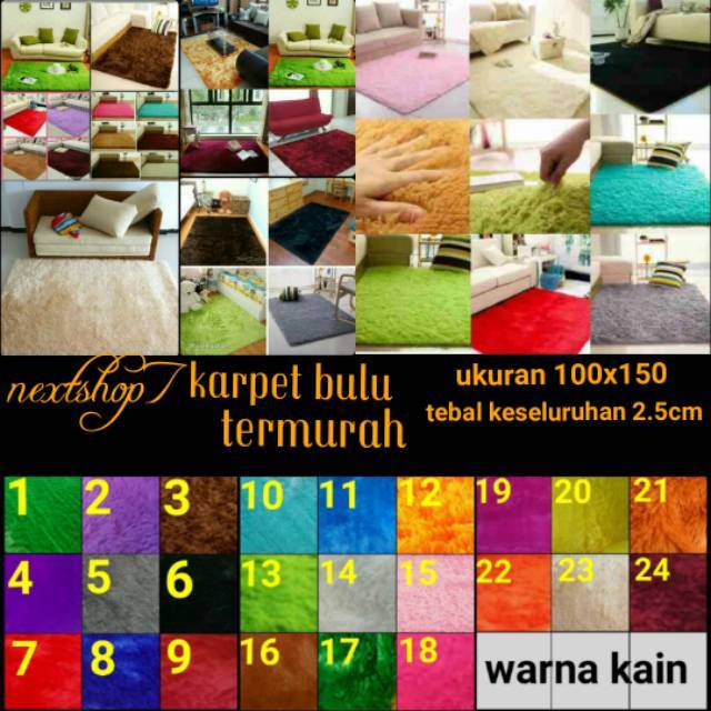 Karpet bulu ukuran 100x150 tebal 2.5cm  Shopee Indonesia