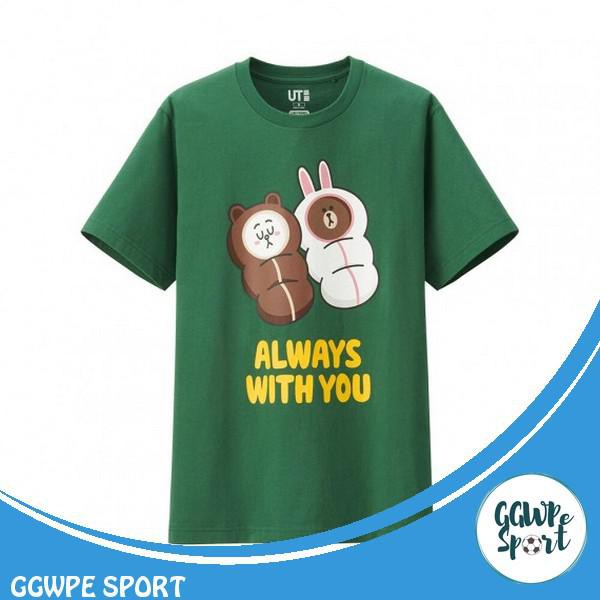 Kaos Distro Kartun Line Premium Always With You Katun Cotton Combed 30S Kualitas Terbaik