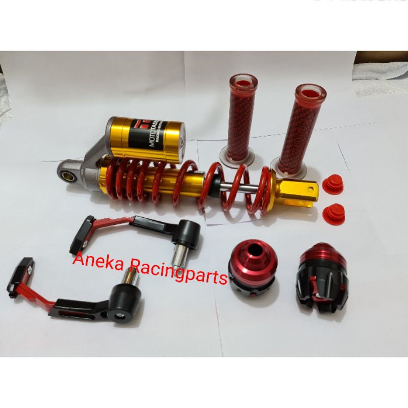 shock tabung atas mio vario beat dll paket hendgrip jalu as dan grip karbon / shockbreaker metik