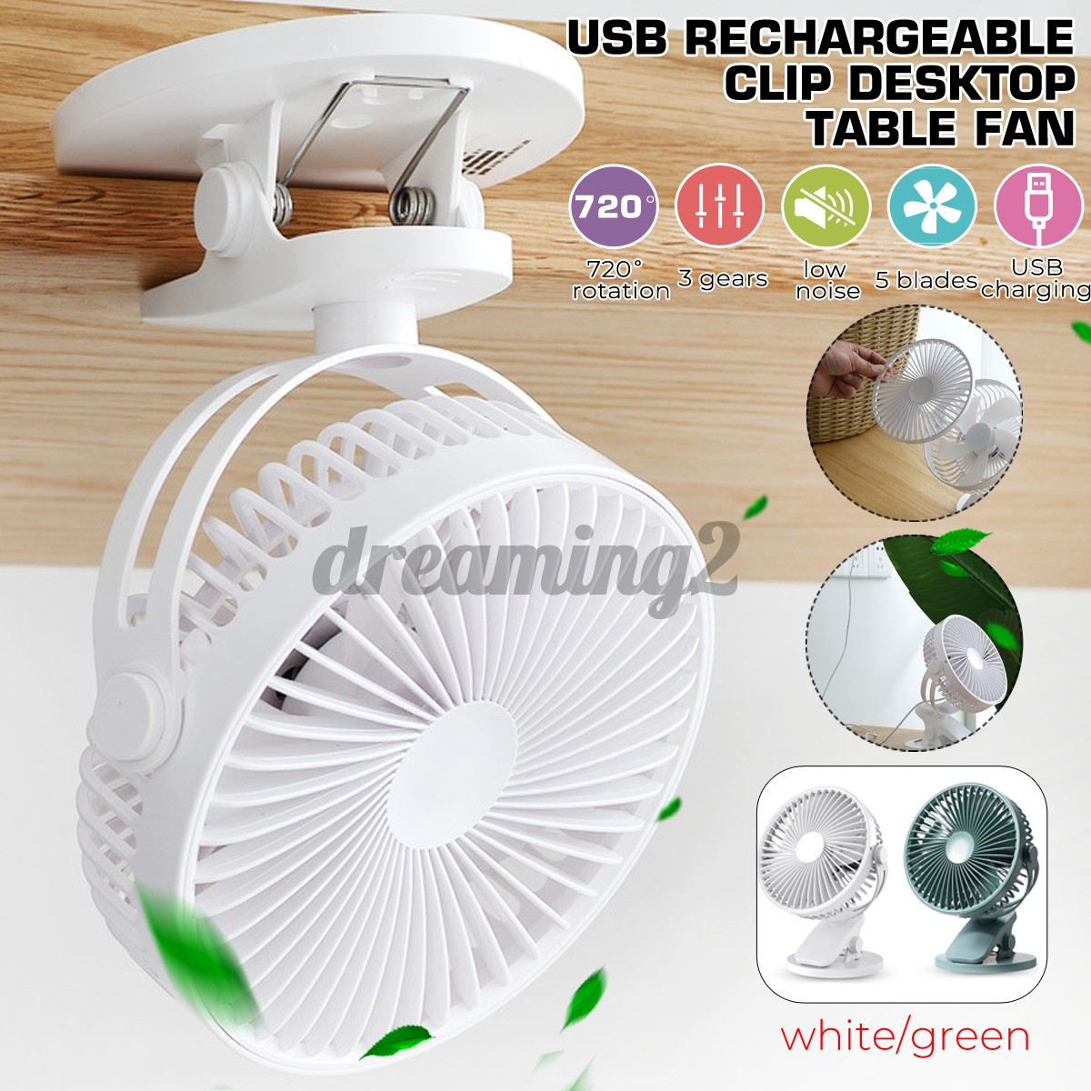 Mini Fan Usb Powered Multi Direction Rotating Large Area 4 6 Hair Dryer Shopee Indonesia