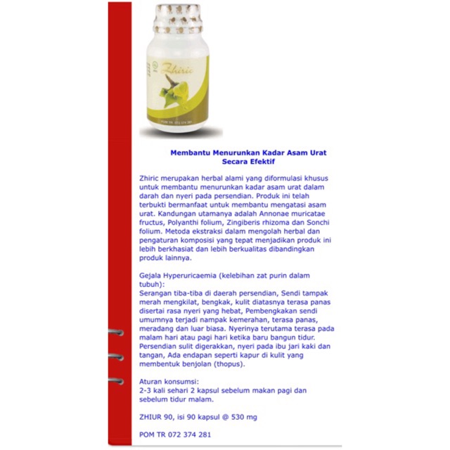 DXN ZHIRIC ISI 90KAPSUL [OBAT HERBAL ASAM URAT]