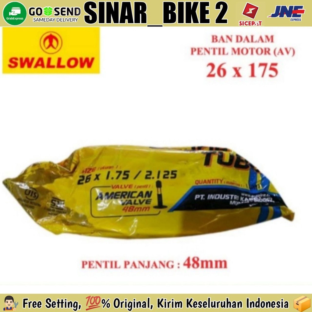 Swallow Ban Dalam Sepeda 26 x 1.75 175 190 195 200 210 2125 AV MTB