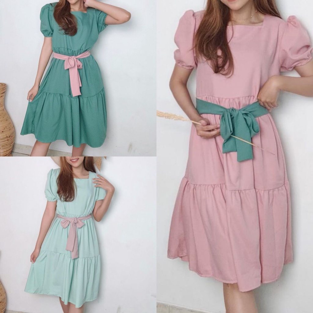 CASSANDRA DRESS/DRESS KOREA/DRESS WANITA/DRESS BAHAN KATUN SHAKILLA/DRESS