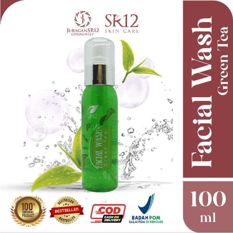 SABUN WAJAH GREEN TEA SR12 BPOM / MENCERAHKAN WAJAH / FACIAL WASH GREENTEA SR12