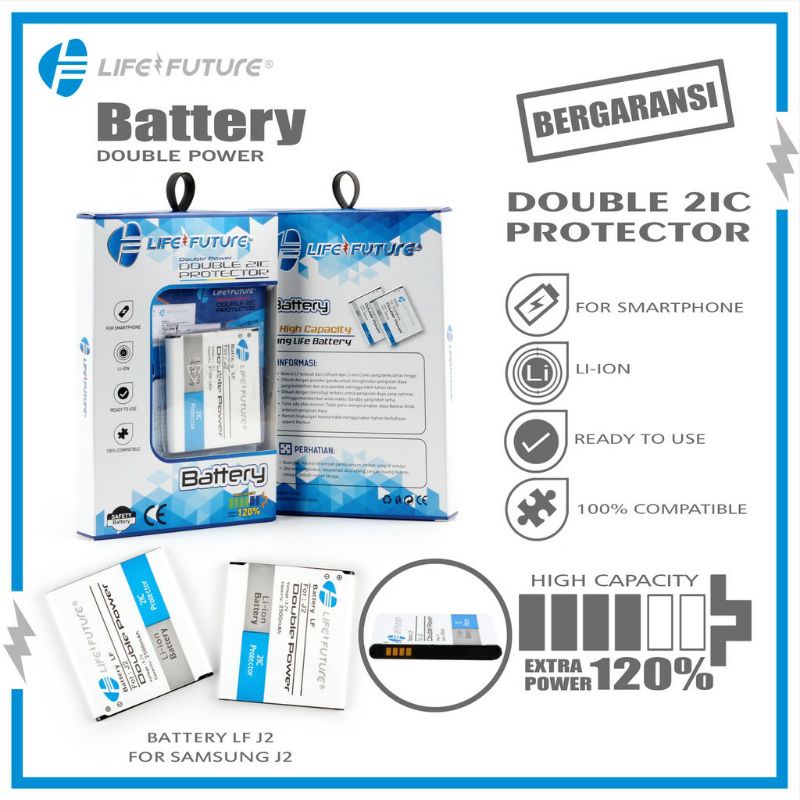 BATERAI SAMSUNG GALAXY J2 / J200 / J2 2015 DOUBLE POWER LIFE FUTURE