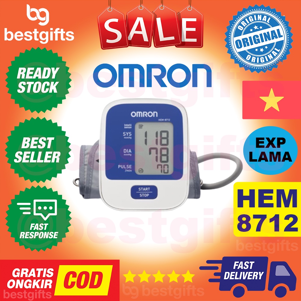 OMRON AUTOMATIC BLOOD PRESSURE MONITOR TEKANAN DARAH ALAT TENSIMETER HIPERTENSI TENSI METER HEM 8712