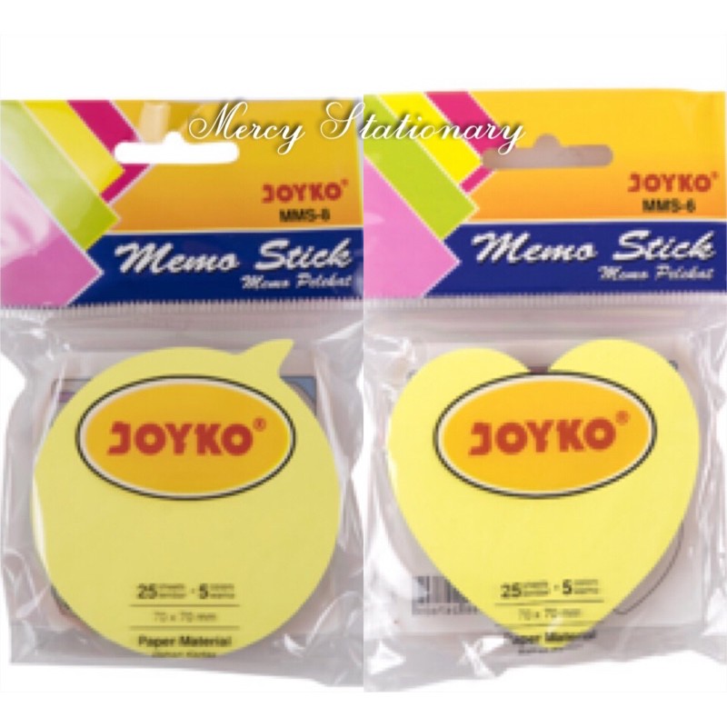 125 Lembar - Memo Stick Hati & Pesan Sticky Note Kertas Memo - Stick Notes - Memo Tempel Joyko-2
