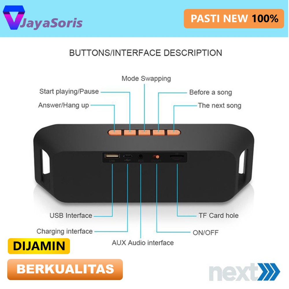 SPEAKER BLUETOOTH MINI PORTABLE BASS SPIKER BLUTOOTH SEPIKER BLUTUT SPEKER AKTIF SOUND MINI JS59