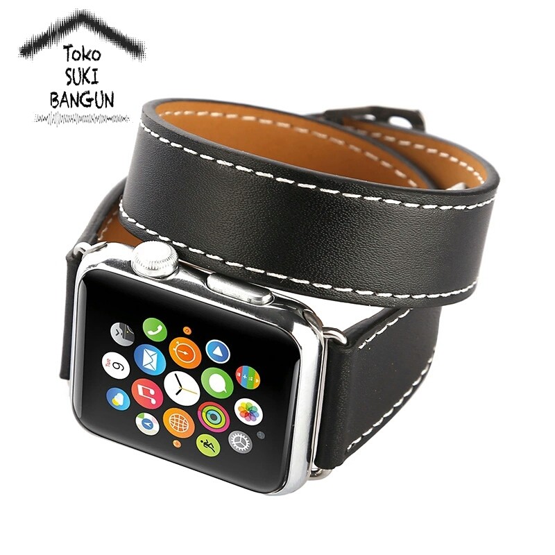 Strap iWatch Series Ultra 8 7 6 5 4 3 2 1 49mm 45mm 44mm 42mm TALI JAM DOUBLE TOUR Leather Strap Band