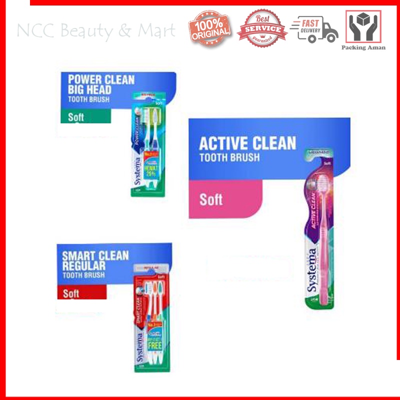 * NCC * Systema Sikat Gigi Smart Clean Active Power Soft Medium Regular Big Head Sistema