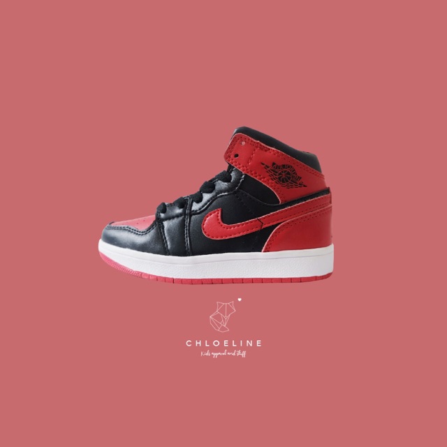 Aj 1 bred sepatu anak