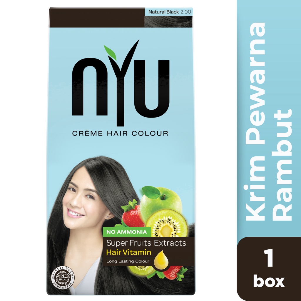 NYU Creme Hair Colour Natural Black - Pewarna Rambut