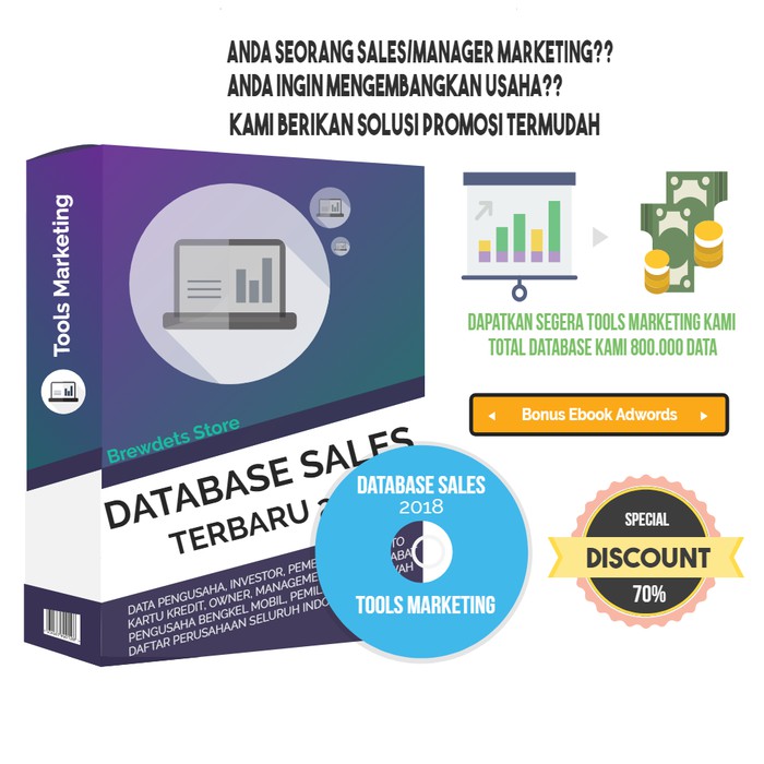 Software Database Customer 800.000 data + Bonus Ebook Google Adwords