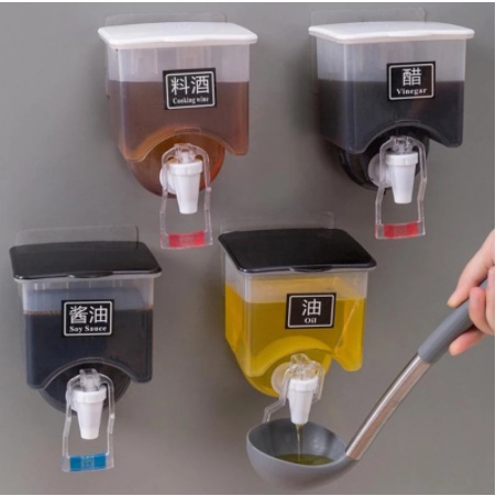 Wall Mounted Oil Sauce Tempat Minyak Goreng Dispenser Minyak Kecap Saus