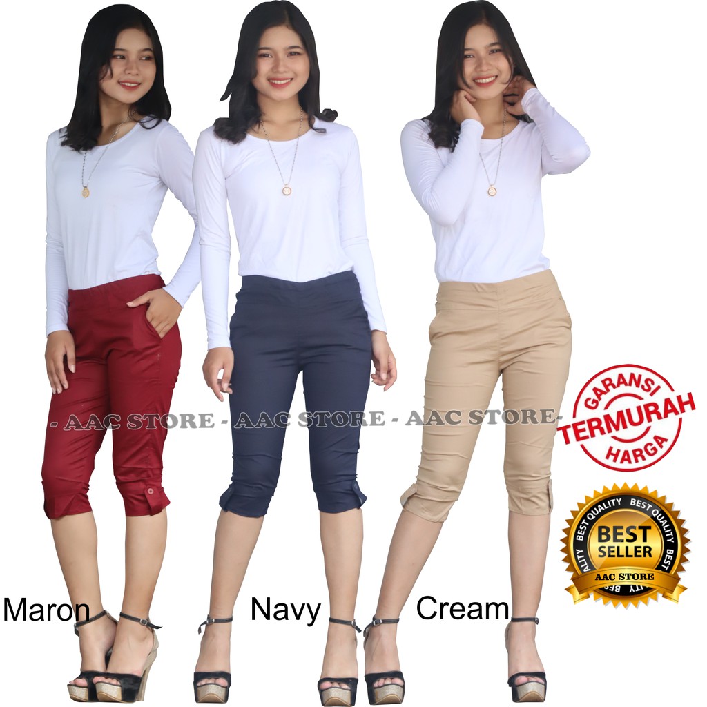 Celana Katun Pendek (7/8) Ukuran Allsize Fit L