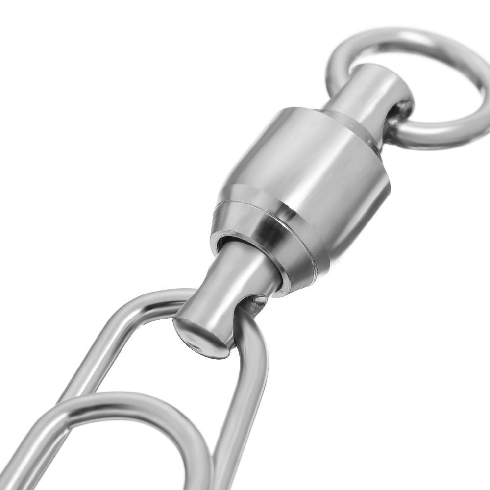 CHOOKYY 5pcs /Pack Bantalan Putar Memperkuat Stainless Steel Berkait Aksesoris Memancing Snap Rolling