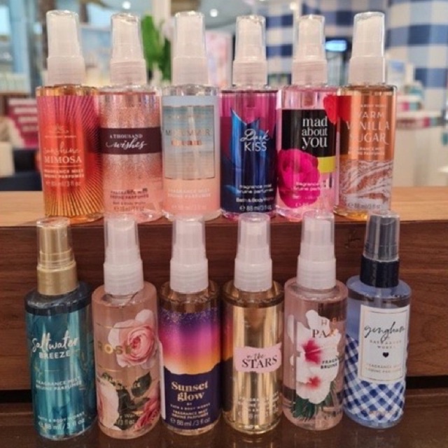 Travel Size Mist Bath Body Works work BBW in the stars a thousand wishes mad about you you’re are th