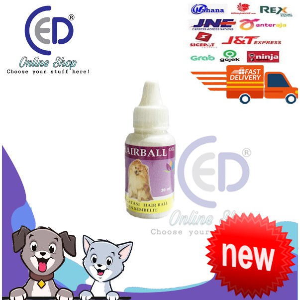 hairball oil dog 30ml mengatasi hairball &amp; sembelit anjing