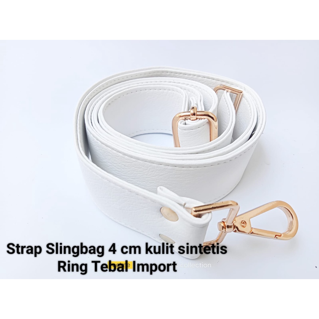 HSBK4- Tali Tas Selempang 4 cm Ring Besi Gold Kulit Sintetis Premium kualitas import high Quality