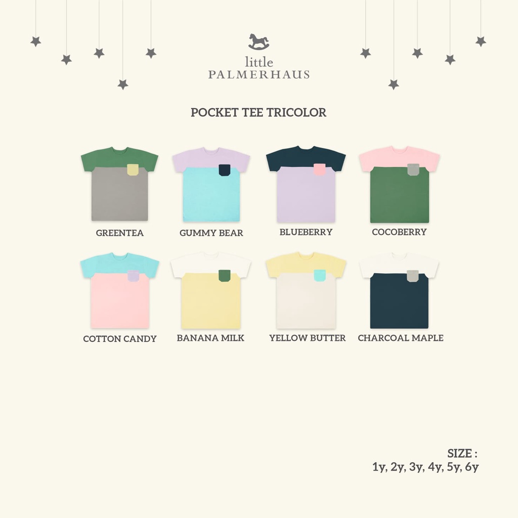 Little Palmerhaus - Pocket Tee Tricolor UNISEX 1-6 Tahun (Kaos Anak) Part I-1