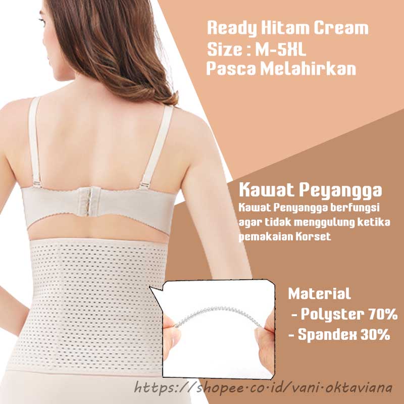 Waist Shaper / Korset Stagen / Korset Pelangsing / Peramping Perut dan Pinggang (3 Ukuran Pengait)