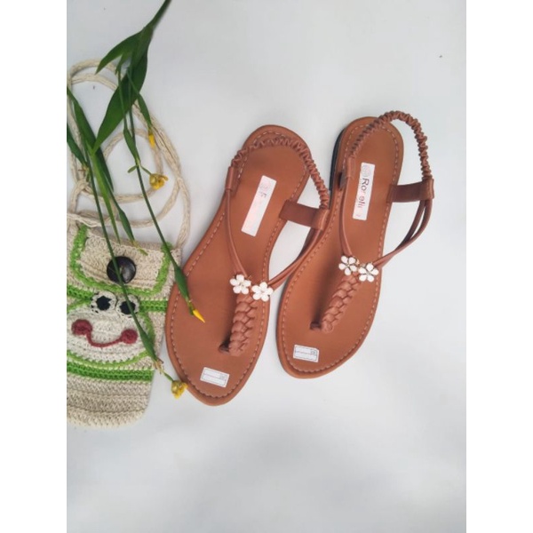 Sandal wanita dewasa/motip kepang tali belakang