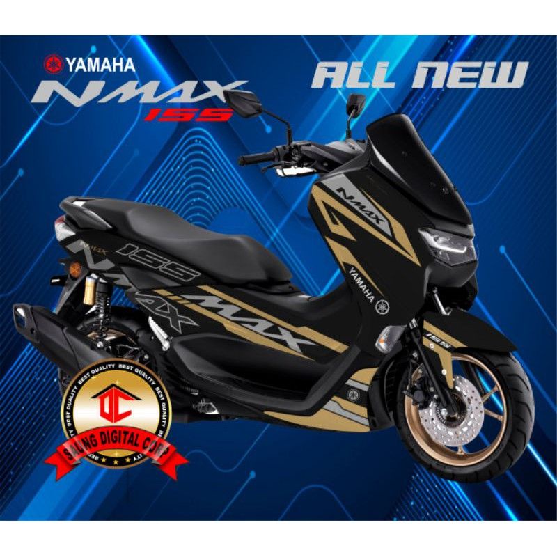 sticker decal nmax new black gold