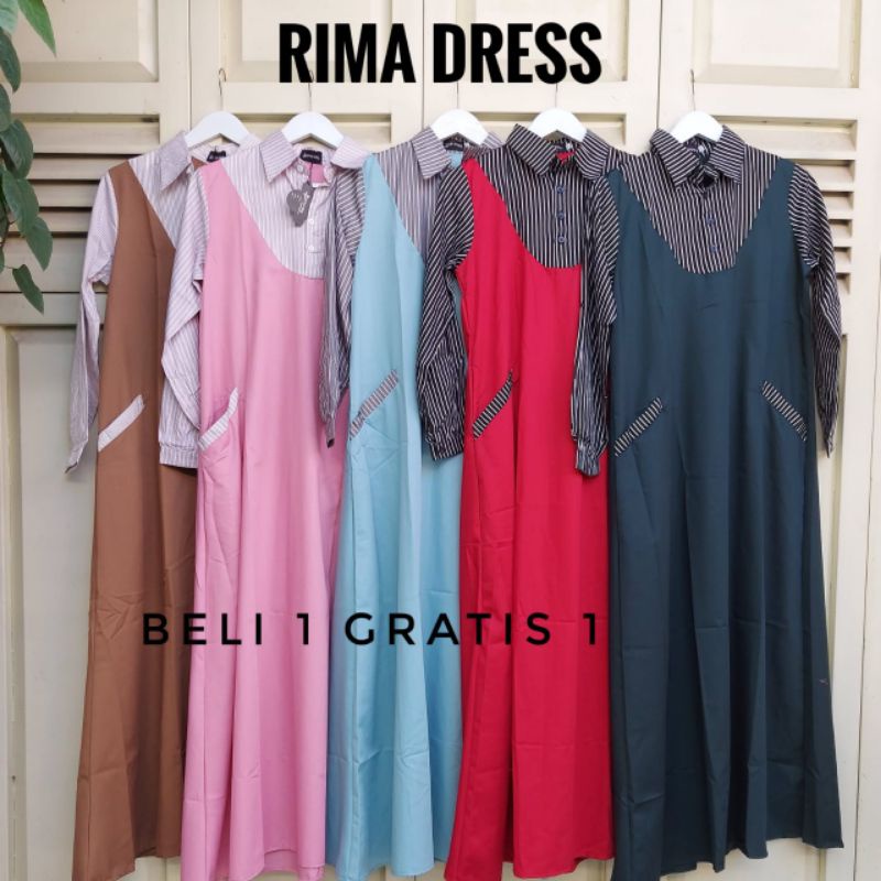 BAJU MUSLIM WANITA RIMA DRESS ( 1pc ) BY JOURNEY GAMIS ORI BESTSELLER JP