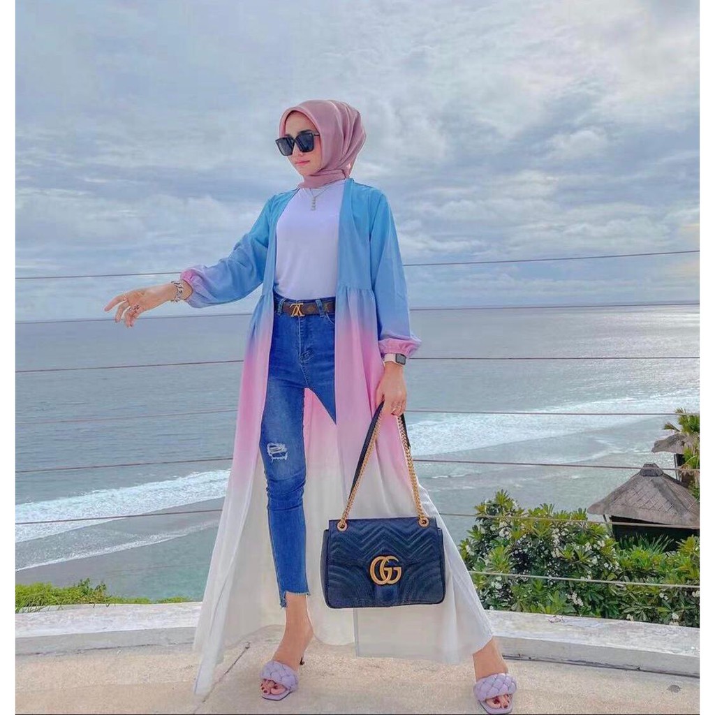 LONG OUTER PELANGI RAINBOW SILK PREMIUM