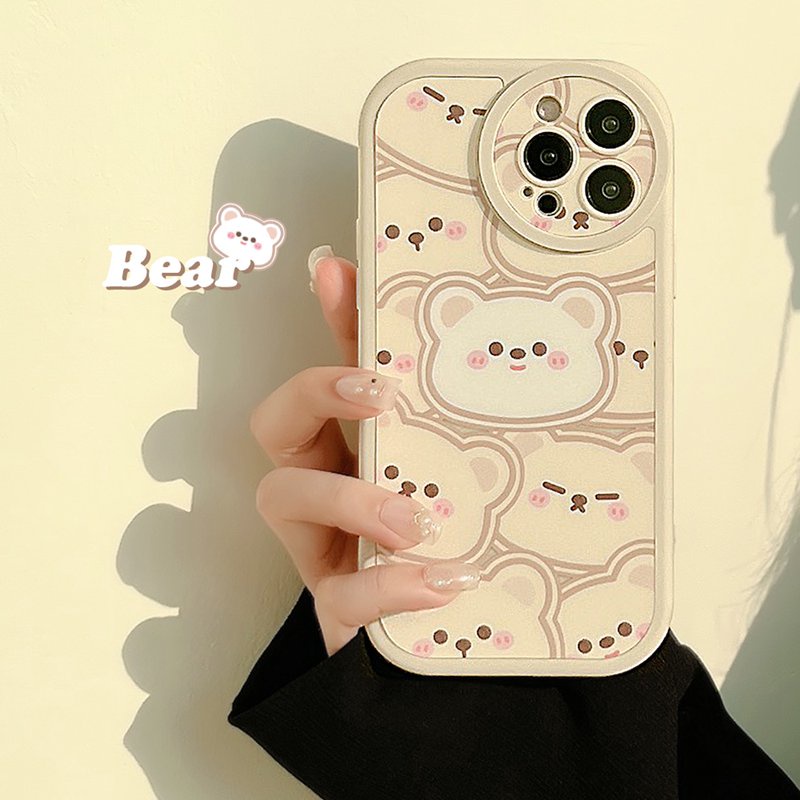 Big Eys Soft Case Silikon Motif Kartun Beruang Untuk IPhone X XS XR XS Max 11 Pro Max 12 13 Pro Max 12 13