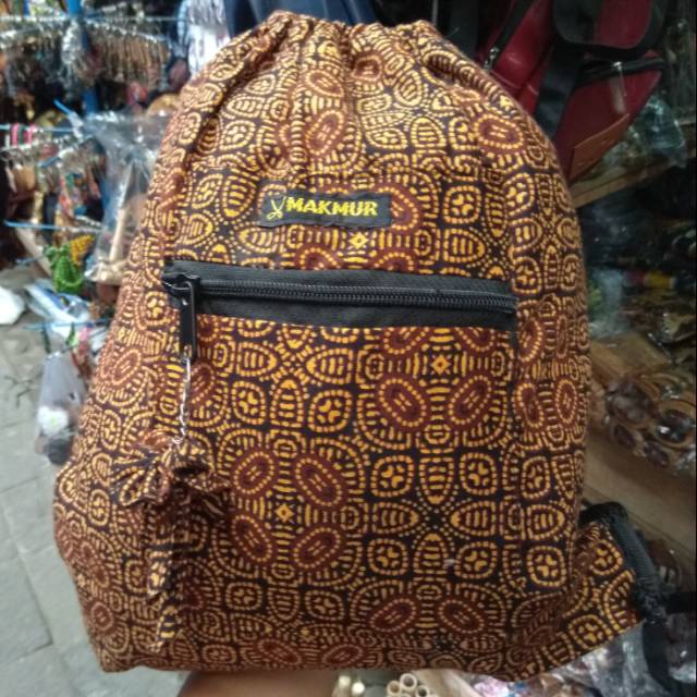 TERMURAH! TAS BACKPAK BATIK SERUT 30x20 cm CAP MAKMUR - TAS PUNGGUNG FASHION WANITA - SOUVENIR JOGJA