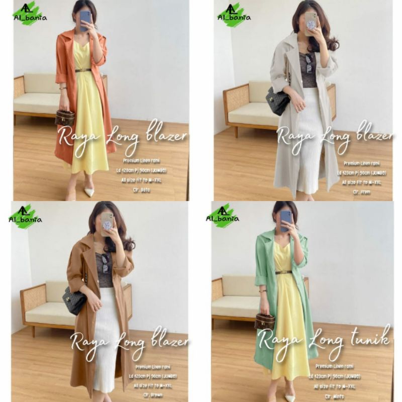 RAYA Long Blazer Outer Premium Linen LD 120 Jumbo XXL