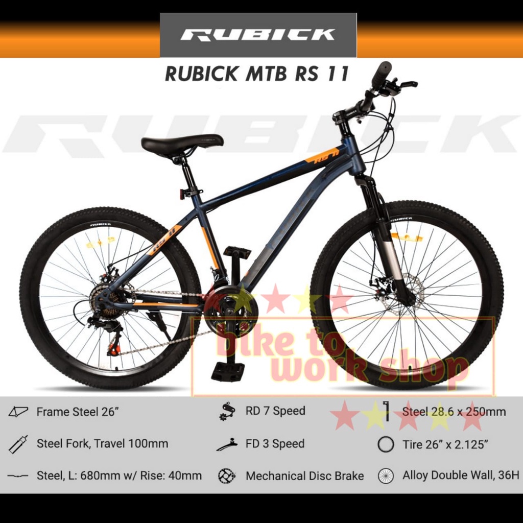 [EKA JAAYA SEPEDA] SEPEDA GUNUNG MTB RUBICK RS 11 26 INCH 21 SPEED BY UNITED GENIO