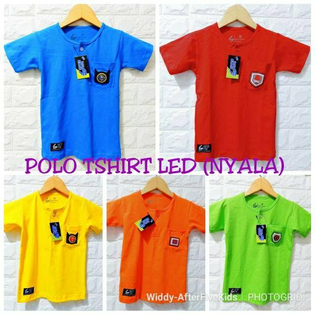  KAOS  ANAK  LED POLO TSHIRT LED KAOS  NYALA  Shopee Indonesia