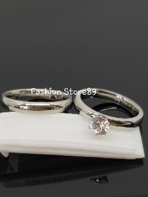 Cincin couple / cincin single /cincin nikah Titanium antikarat import / cincin couple permata silver