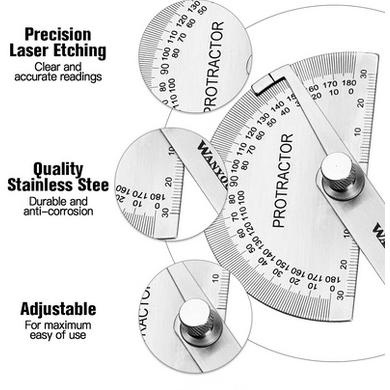 

Barang Pilihan.. Stainless Degree protractor / busur derajat / pengukur sudut / penggaris busur Alat Ukur Sudut