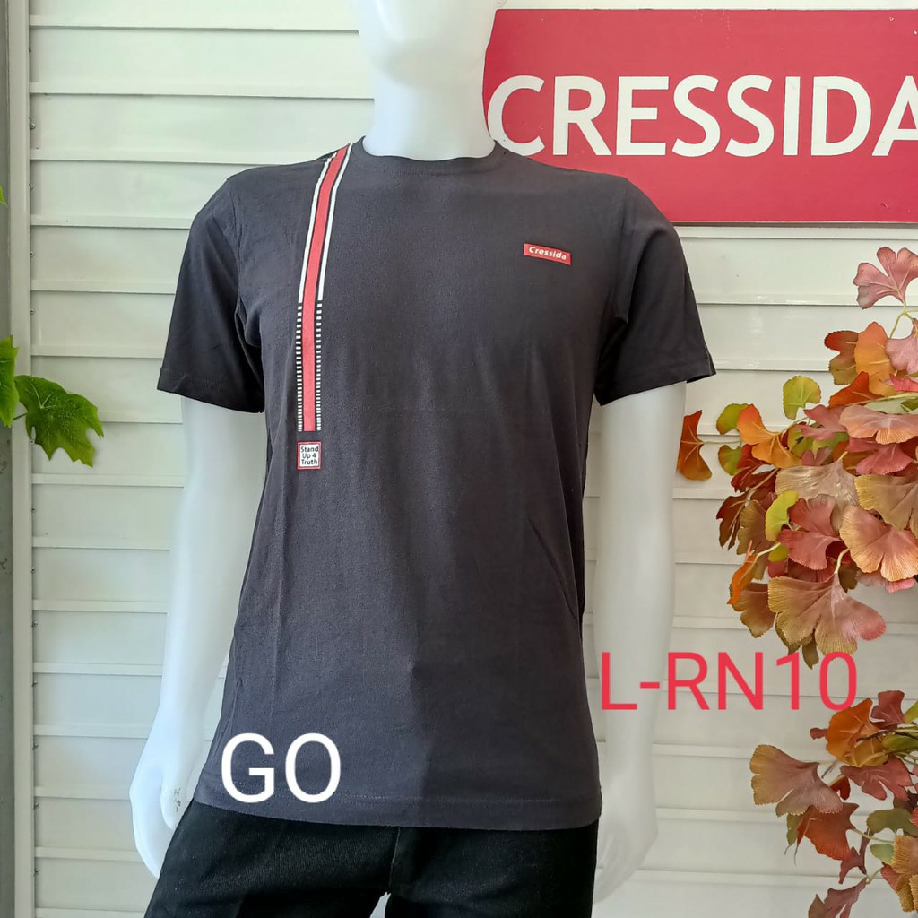 gos L CRESSIDA KAOS (Regular) Pakaian Pria Atasan Kaos Oblong Casual Santai Original Lengan Pendek