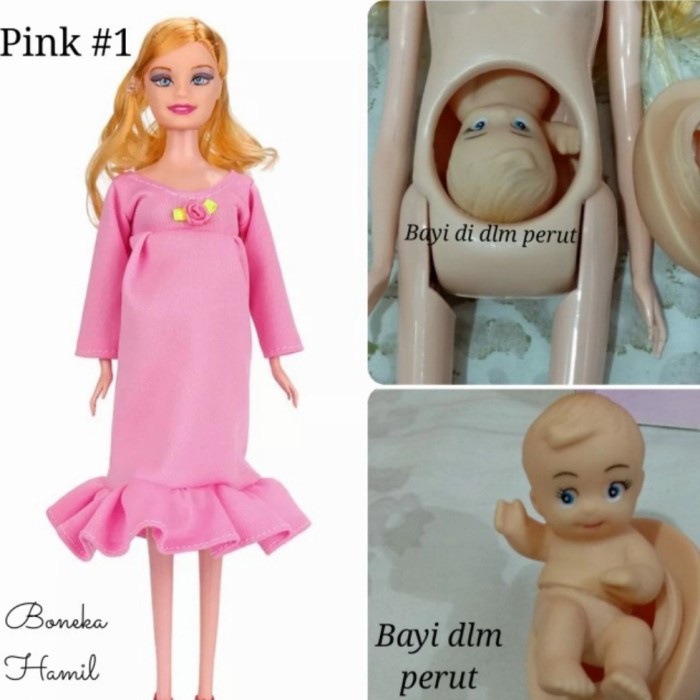 BONEKA BARBIE HAMIL + BAYI PERUT BISA DIBUKA , BONEKA BARBY