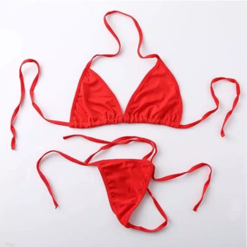 Lingerie Wanita Sexy Bikini Babydoll Bra Thong Set Tali Sexy Bikini Mini Tipis 3B026