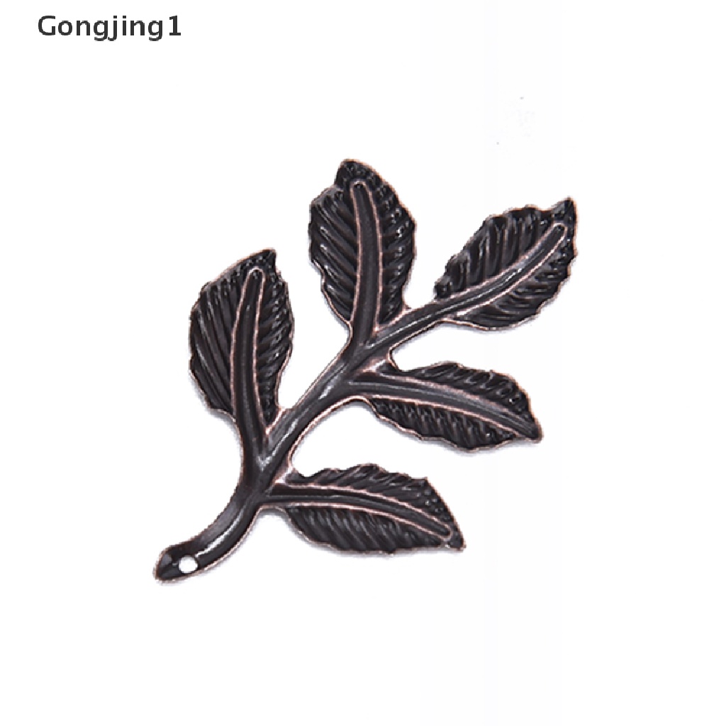 Gongjing1 30pcs / set Konektor Bentuk Daun Bahan Metal Untuk Membuat Perhiasan DIY