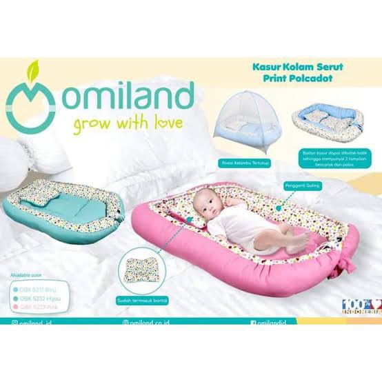 Kasur Kolam Serut Print Polcadot Series Omiland OBK5231 OBK5232 OBK5233