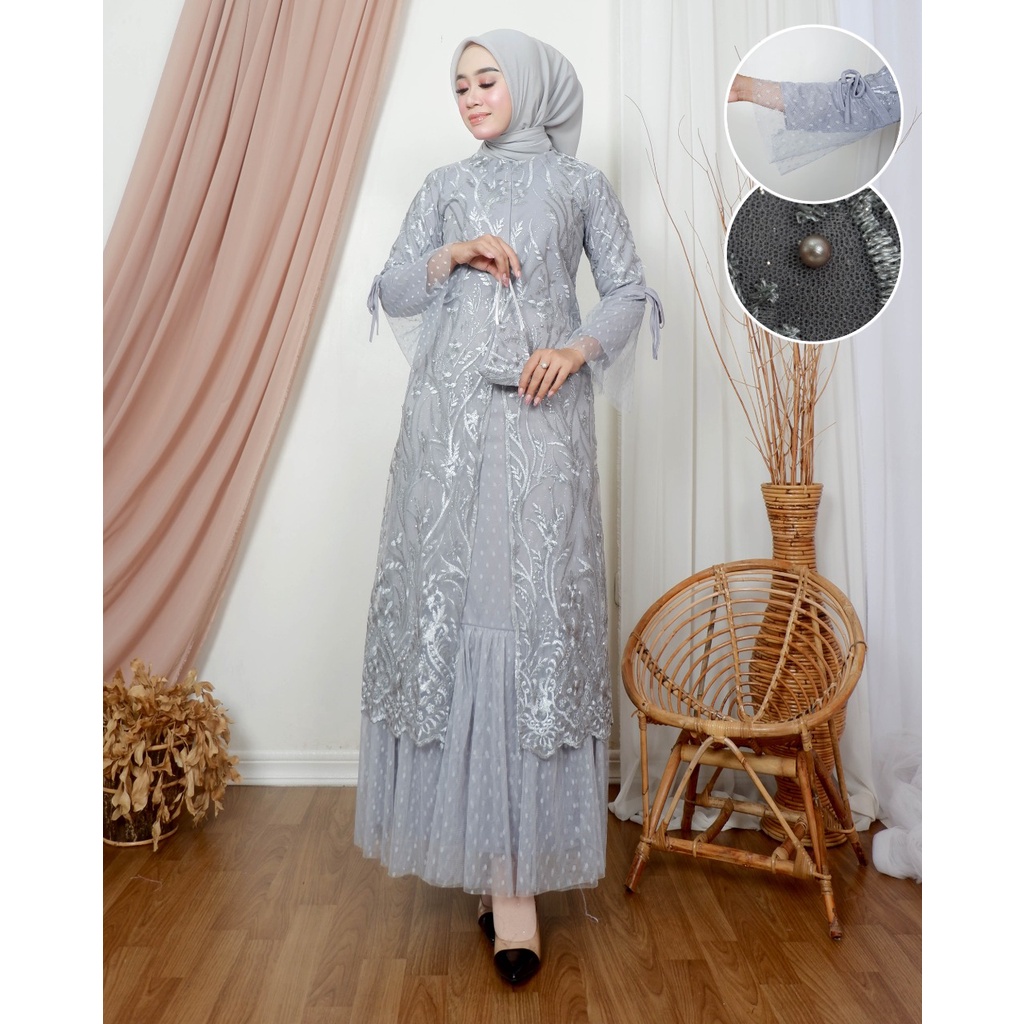 [COD] Bayar di Tempat || Gamis VIOLA || Gamis Wisuda Remaja Terbaru || Terlaris Gamis Pesta Tille Tuton Premium || Gamis Seragam Pesta Modern 2022