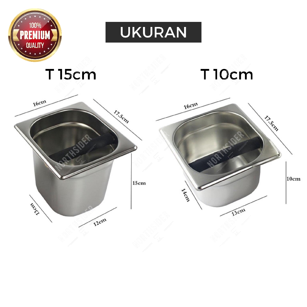 KNOCK BOX STAINLESS STEEL T10cm &amp; T15cm| TEMPAT SAMPAH KOPI ESPRESSO