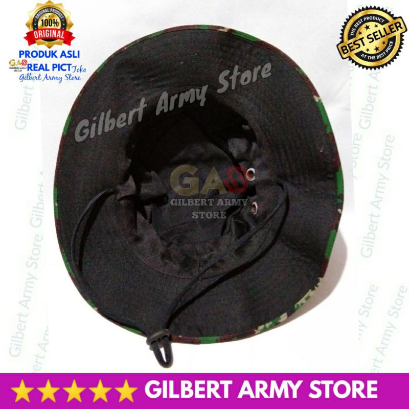 GILBERT ARMY STORE Topi Rimba Velcro Perekat Loreng NKRI Tni Murah Grosir perlengkapan Militer