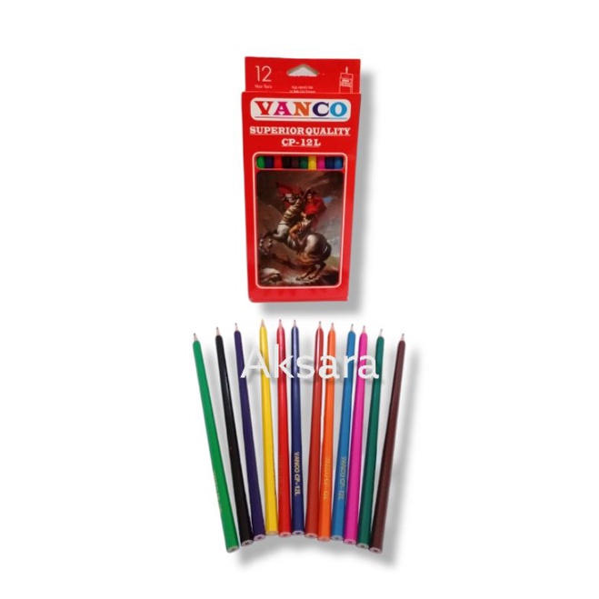 

SATU SET ( 12 WARNA ) Colour Pencil Pensil Warna Vanco / Van-art CP - 399 12 Warna Panjang Murah