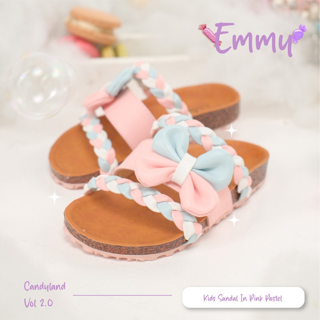 CLOEVKIDS - PRE ORDER Emmy Size 22-35 Sandal Kepang Pita Anak Perempuan Slip On Flat Lucu Korean Style