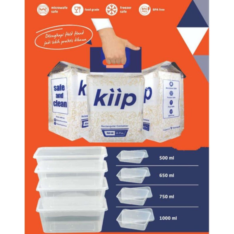 KIIP Thinwall Food Container/Kotak Makan Plastik Klip  @25set