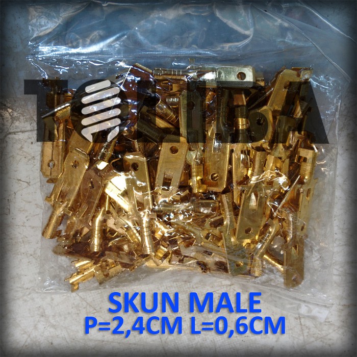 skun male cowok / skun gepeng untuk soket motor mobil aki