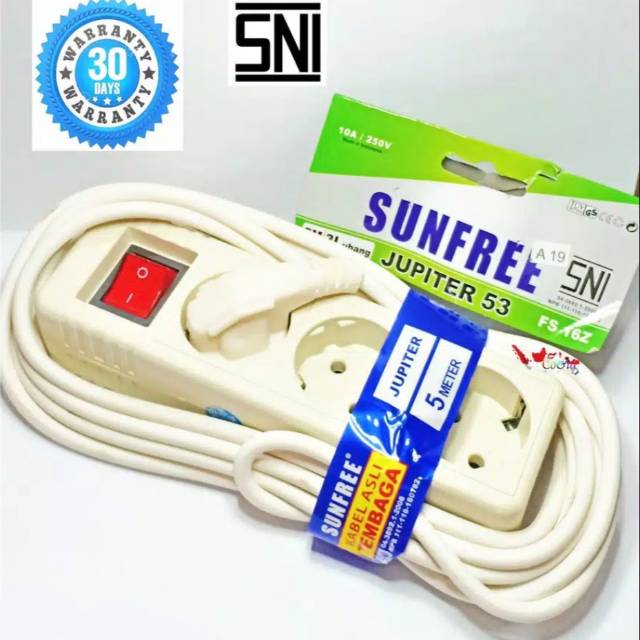 Kabel colokan terminal 3 lubang 3 meter SNI
